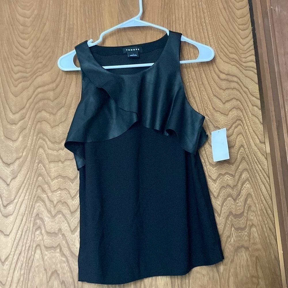 Trouvé New with tags size small sexy faux leather detailed sleeveless blouse